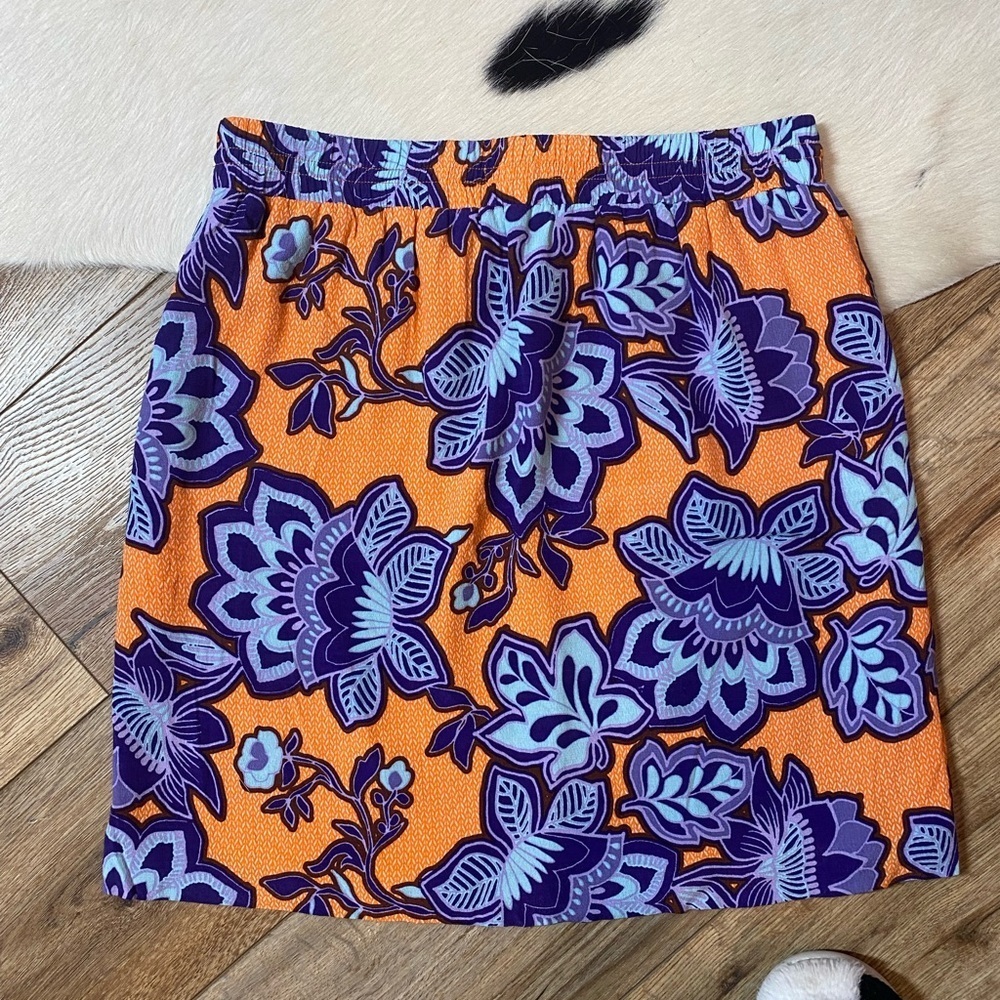 Loft colorful floral paisley print mini skirt w/ pockets - Picture 7 of 7